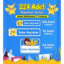 Sb Store Okul Kreş Kişiye Özel Isim Etiket Seti Pokemon Temalı - Model 693