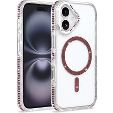 Adige Iphone 16 Kılıf Tera Taşlı Magsafe Kablosuz Şarj Özellikli