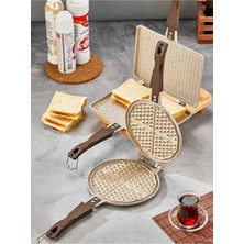 Polochef Granit Waffle ve Tost Tavası Seti Krem