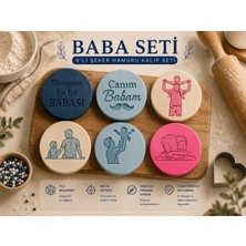 Studio Aslan Design 6’lı Baba Temalı Şeker Hamuru Kalıp Seti | Babalar Günü Fondant Baskı Mührü ve Kurabiye Kalıbı Seti