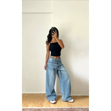 Aida Fashion Bağcıklı Baggy Jeans
