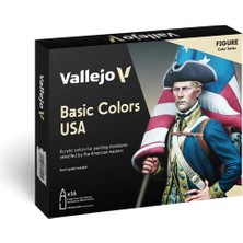 Vallejo 70140 16X18 Ml. Basic Colors Usa, Model Color Serisi Model Boyası Seti