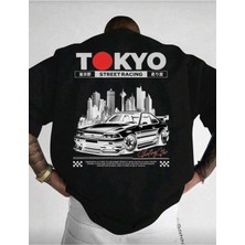 Luliana Baskılı Premium Kalite Yıkama Sokak Stili Oversize T-Shirt