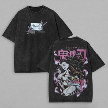 Luliana Baskılı Premium Kalite Yıkama Sokak Stili Oversize T-Shirt