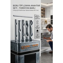 Transformacion Boru Tipi Lokma Anahtar Seti - 6 Parça Çift Taraflı Kovan Tesisat Anahtarı (8-17 mm) Torsiyon Barlı Buji ve Musluk Sökme Takma Seti 423236