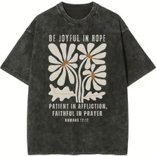 Luliana Baskılı Premium Kalite Yıkama Sokak Stili Oversize T-Shirt