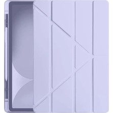 Apple iPad Pro 11 (2024) Kılıf Kalemlikli Hugo Tablet Kılıfı - Lila