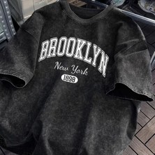 Luliana Baskılı Premium Kalite Yıkama Sokak Stili Oversize T-Shirt