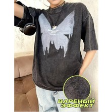 Luliana Baskılı Premium Kalite Yıkama Sokak Stili Oversize T-Shirt