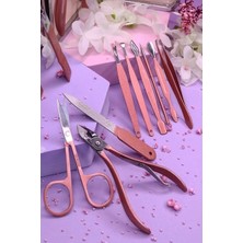 My Best Store Profesyonel Çantalı Tırnak Bakım Manikür Seti Pembe Renk 12 Parça
