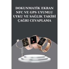 My Best Store Kadınlara Özel Bileklik Hediyeli Akıllı Saat ve Dijital Göstergeli Anc Özellikli Bluetooth Kul