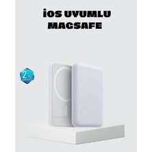 My Best Store Magsafe 15W Kablosuz Hızlı Şarj, Lightning Girişli Taşınabilir Batarya