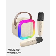 My Best Store Bluetooth Karaoke Hoparlör Renkli LED Işıklı ve Type-C Şarjlı
