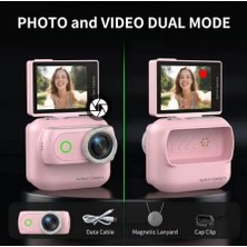 My Best Store 1080P Dijital Video Kamera (32GB) Kart Dijital Vlog Fotoğraf Makinesi  Türkçe Pembe