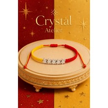 Crystal Atelier Sarı Kırmızı 5. Yıldız Efsane Taraftar Bilekliği – Ayarlanabilir El Yapımı Makrome (Hematit)