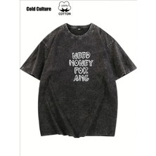 Luliana Baskılı Premium Kalite Yıkama Sokak Stili Oversize T-Shirt