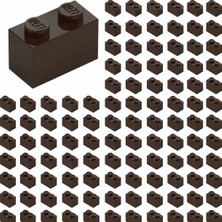 LEGO Yedek Parçalar: Brick: Duvar Parçası: 100 Adet 1x2 Koyu Kahverengi 3004 - Parts: Brick: 100 Piece 1x2 Dark Brown 3004