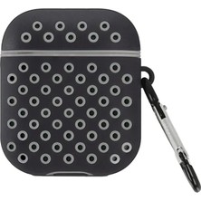 Apple Airpods 2 (2.nesil) Spor Delikli Kılıf - Siyah-Gri