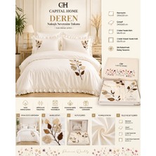 Capital Home Nakışlı Fırfırlı Nevresim Takımı Çift Kişilik