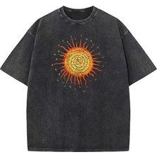 Luliana Baskılı Premium Kalite Yıkama Sokak Stili Oversize T-Shirt