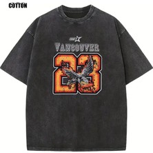 Luliana Baskılı Premium Kalite Yıkama Sokak Stili Oversize T-Shirt