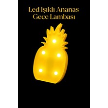 Yenilig 14X25 cm Ananas Gece Lambası - Gün Işığı, Pilli, Duvar Tipi ve Masa Üstü Dekoratif Çok Renkli