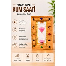 Yenilig Ahşap Işıklı Kum Saati Dekoratif LED Masa Lambası Nostaljik Tasarım