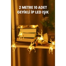 Yenilig 2 Metre 10 LED Geyikli Ip Işık - Dekoratif Yılbaşı Temalı Peri LED Aydınlatma Çok Renkli