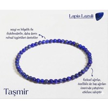 Taşmir Gerçek Lapis Lazuli Doğal Taş Elastik Misinalı Bileklik 4 mm