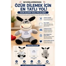 Yenilig Özür Dilerim Yazılı Peluş Eşek Oyuncak Komik Hediye 24 cm Gri