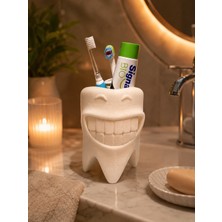 BB Craft Gülümseyen Diş Tasarımlı Diş Fırçalık ve Macunluk – Banyo Düzenleyici Büyük Boy