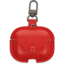 Apple Airpods Pro 2 (2.nesil) Çanta Deri Kılıf - Kırmızı