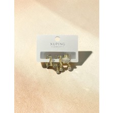 Nur Atelier Xuping Gold Zirkon Taşlı Yıldız Figürlü Kadın Küpe Seti