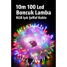 Yenilig 10 Metre 100 LED Boncuk Lamba - Rgb Renkli Işık, Şeffaf Kablo Dekoratif Aydınlatma Çok Renkli