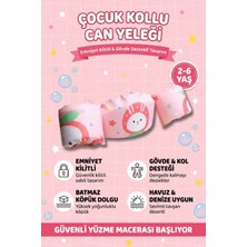 Upstyle Bebek Kolluk Can Yeleği Seti Tavşan Temalı Göğüs Destekli Süngerli Güvenli Yüzme Yardımcısı Pembe