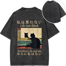 Luliana Baskılı Premium Kalite Yıkama Sokak Stili Oversize T-Shirt