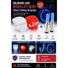 Artlantis Işıklı Sibop Kapağı Mavi 2 Li ve Bisiklet Işığı LED Kırmızı Beyaz 2 Li Fotosel Haraket Sensörlü Bisiklet Motor Araba