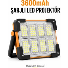 Yenilig 3600MAH Şarjlı Standlı LED Projektör Çalışma Lambası Kamp Feneri Powerbank Özellikli Taşınabilir LED Işıldak Çok Renkli