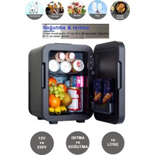 Braventa Collection Araç ve Ev Için Mini Buzdolabı 10 Litre Soğutma ve Isıtma Özellikli Taşınabilir Dolap