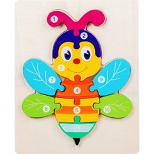 MEGA Ahşap Renkli Hayvan Puzzle Arı