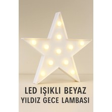 Yenilig 28X28 cm Yıldız Gece Lambası - Gün Işığı, Pilli, Kablosuz Duvar & Masa Süsü Çok Renkli