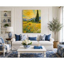 Othello Art Ayçiçeği Tarlası Manzara Kanvas Tablo | Van Gogh Esintili Modern Duvar Dekorasyonu