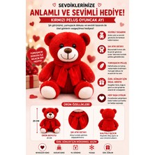 Yenilig Kırmızı Peluş Oyuncak Ayı Sevimli Hediye Ayıcık 25 cm Kırmızı