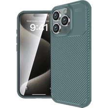 Apple iPhone 16 Pro Kılıf Auto Focus Karbon Kapak - Koyu Yeşil