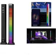 Hobibahçem Rgb Araç Torpido Üstü Sese Duyarlı Ambiyans LED Işık Barı 1 Adet Siyah
