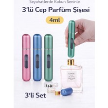 Yenilig 3’lü Cep Parfüm Şişesi 4 ml Doldurulabilir Mini Parfüm Taşınabilir Seyahat Parfüm Karma