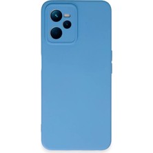 Realme C35 Kılıf Nano Içi Kadife Silikon - Mavi