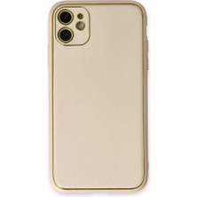 Nacario Iphone 12 Kılıf Coco Deri Silikon Kapak - Gold