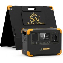 Solar Wise E300 Maxpack | 600W 288WH Taşınabilir Güç Istasyonu + 100W Katlanabilir Güneş Paneli | Lifepo4 | Ups | Wifi | Bluetooth