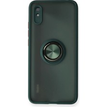 Xiaomi Redmi 9A Kılıf Montreal Yüzüklü Silikon Kapak - Yeşil
